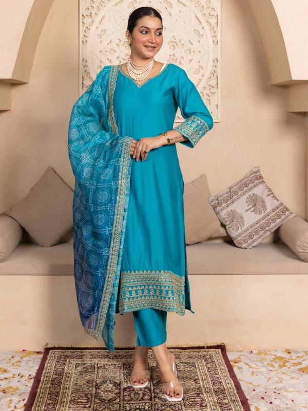 VP 9780 R  Kurta and Pant Dupatta Sets